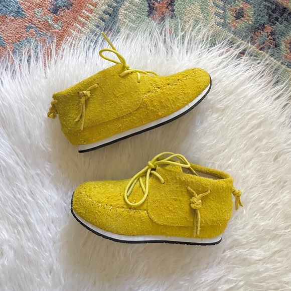 akid brand kids yellow suede sneaker boot boys shoe leather chukka moccasin 12 - Picture 11 of 12